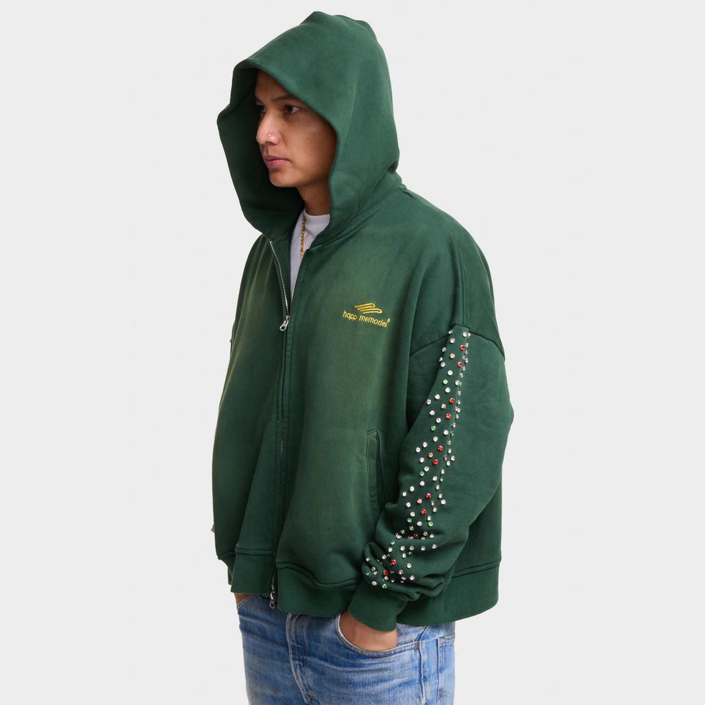 CRYSTAL ZIP UP (GREEN BEAN)