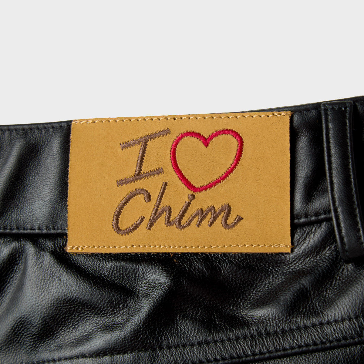 BLACK LAMB-CHOP LEATHER SHORTS