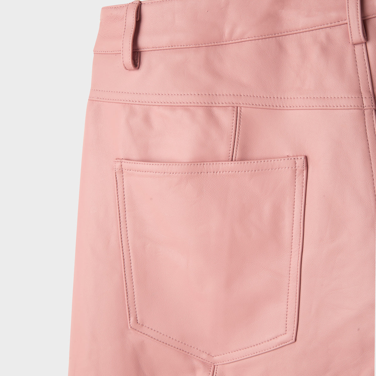 LAMB-CHOP LEATHER SHORTS (PALE PINK)
