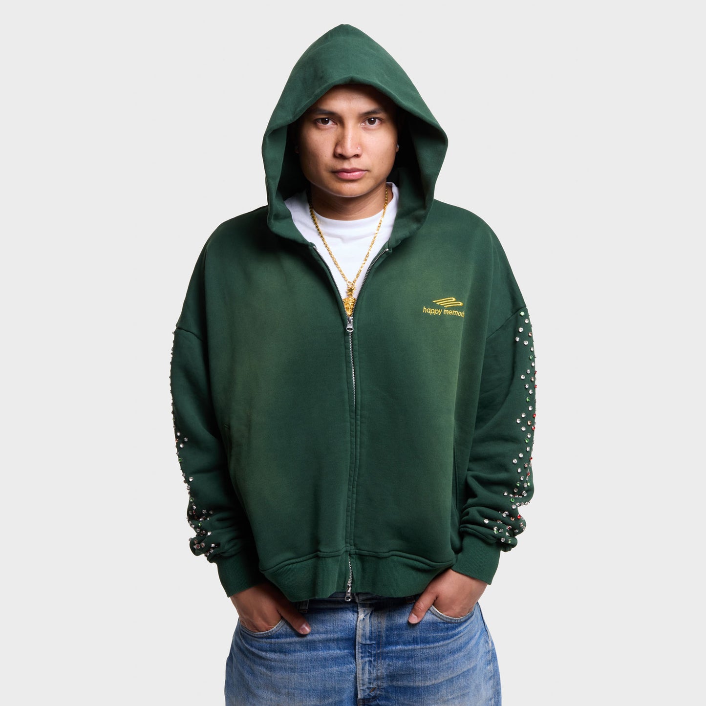 CRYSTAL ZIP UP (GREEN BEAN)