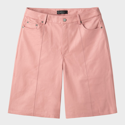 LAMB-CHOP LEATHER SHORTS (PALE PINK)