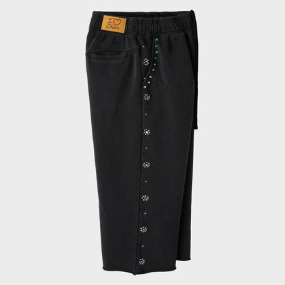 FLOWER STUDDED 3/4 SHORTS
