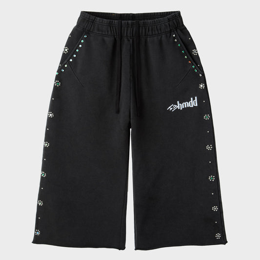 FLOWER STUDDED 3/4 SHORTS