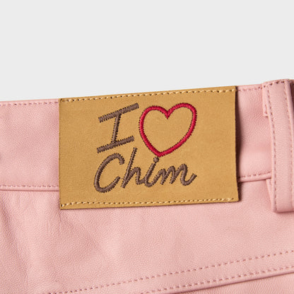 LAMB-CHOP LEATHER SHORTS (PALE PINK)