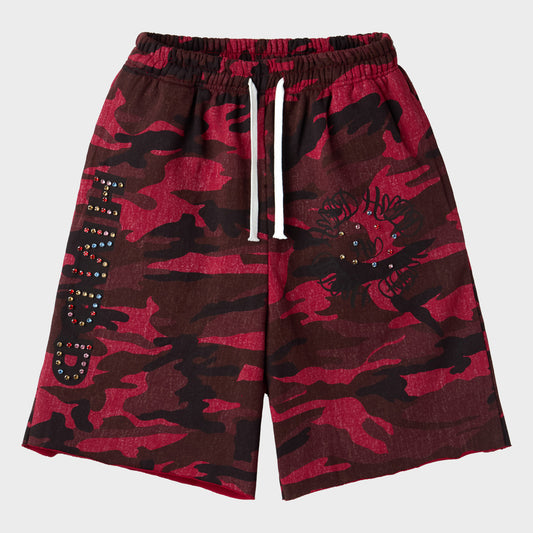 RED CAMO CHIMSTONE SWEAT SHORT