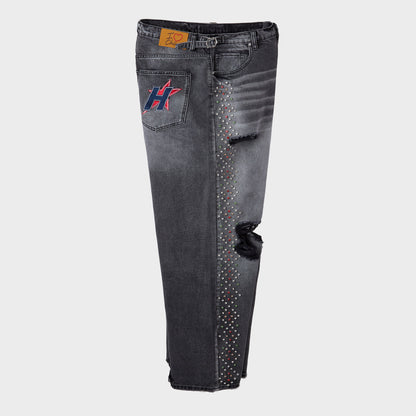 CRYSTAL H-STAR BAGGIES (BLACK)