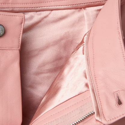 LAMB-CHOP LEATHER SHORTS (PALE PINK)