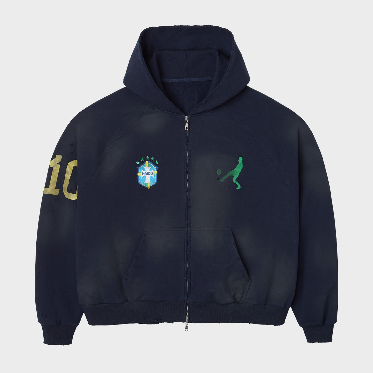 L&F BRASIL ZIP UP (DESTROYED NAVY)