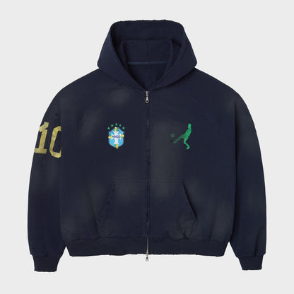 L&F BRASIL ZIP UP (DESTROYED NAVY)